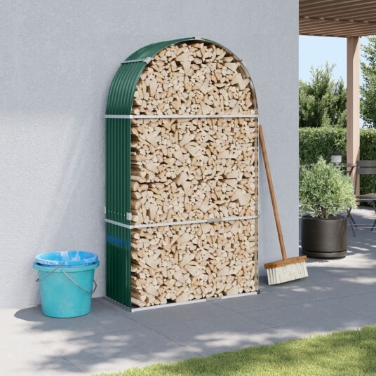Vedholder grønn 120x45x210 cm galvanisert stål