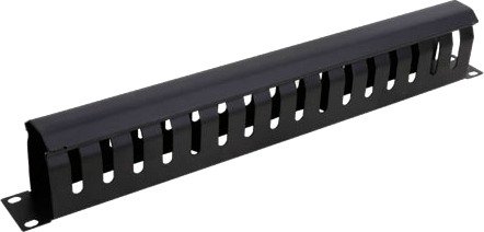 Deltaco Kabelholder for 19" rackskap 16 hull 1U Svart