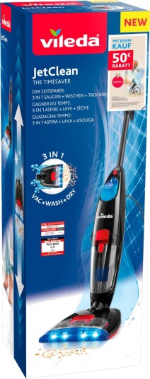 Vileda JetClean Gulvvasker 400W, Maks 50 m2 - Svart