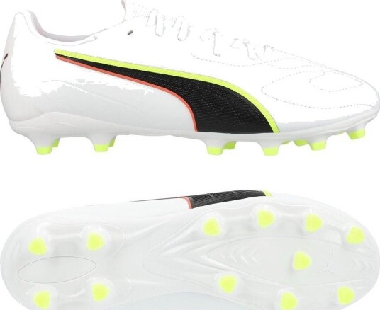 PUMA King 20 Match FG/AG Unleashed PUMA White/rød/Gul Barn størrelse 38½
