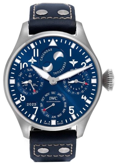 IWC Herreklokke IW503605 Big Pilot Blå/Lær Ø46.5 mm