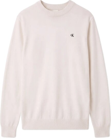 Calvin Klein Jeans Ls Eu Clsc Cttn Crwnk Swtr 12Gg Cream M
