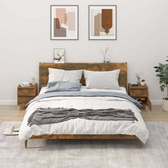 vidaXL Nattbord 2 stk røkt eik 40x35x50 cm vidaXL Nattbord 2 stk røkt eik 40x35x50 cm