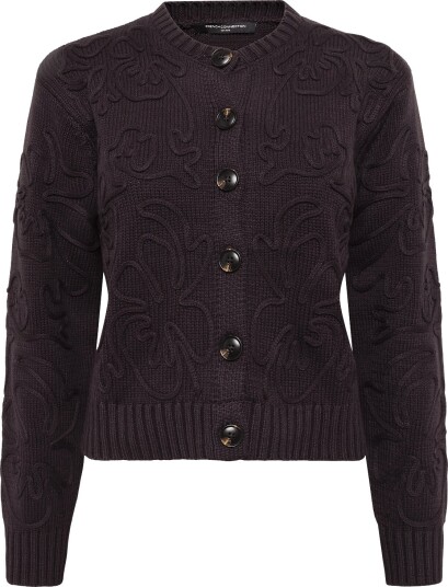 French Connection Varli Floral Drawing Cardigan   Brown   M