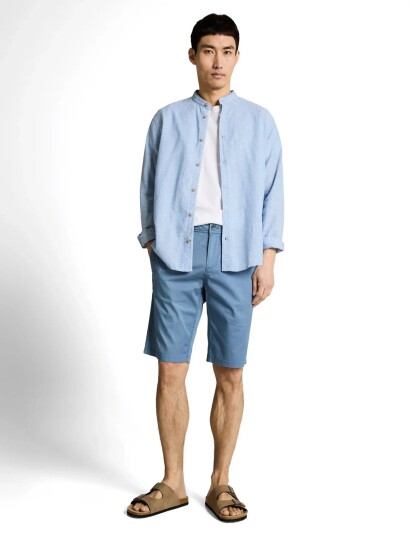 Tom Tailor Slim Printed Chino Shorts Blue 36 Tom Tailor Slim Printed Chino Shorts Blue 36