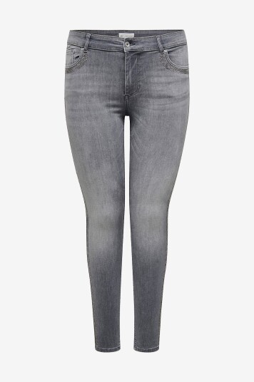 Only Carmakoma Jeans carWilly Rhinestone Reg SK Tai Grå