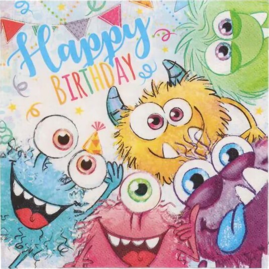 Servietter Funny Monsters 20 pakning Servietter Funny Monsters 20 pakning