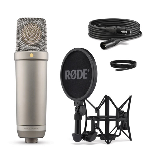 Røde NT1 5. Generasjon Sølv Kondensatormikrofon for Studio med USB og XLR