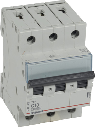 Legrand TX³ MCB automatsikring C10 3P 3M 6/6kA