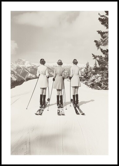 Vintage Glamour Skiers Poster Plakat / 100x150cm