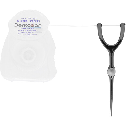 Dentadan Sink Tanntrådholder + Tanntråd 50 mtr. SVART