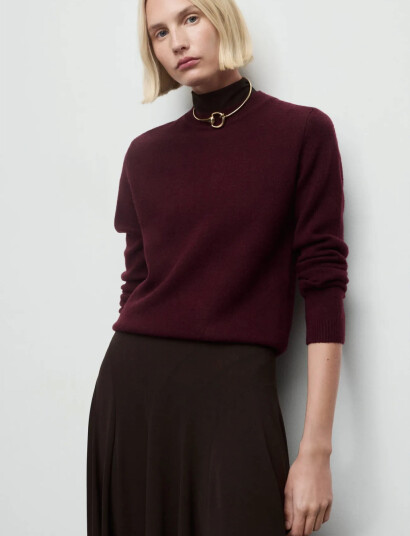 Mango Medium Knit Sweater Burgundy XL