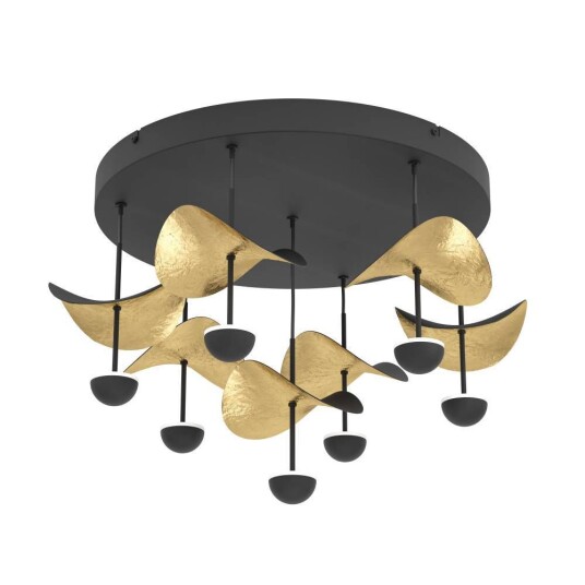 Dracera Takplafond – 7 LED Lys – Sort/Gull