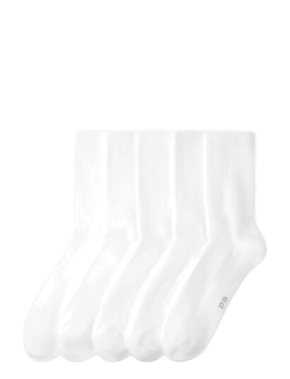 Lindex Sock 5 Pack Solid Sporty White 37/39