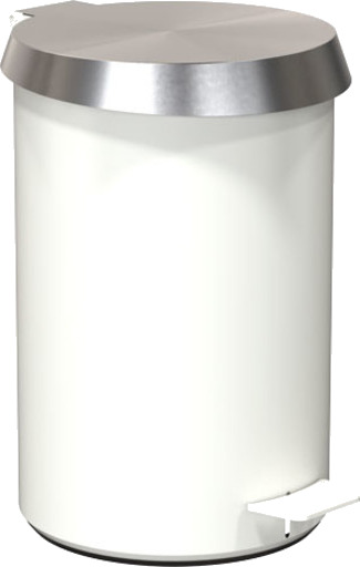 FROST pedalbøtte 350 matt hvit/børstet lokk. 10 liter.