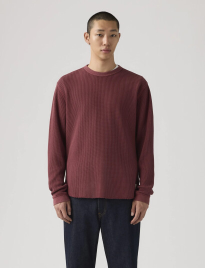 Levi"s® Ls Rlx Thermal Tee Garment Dye Burgundy M Levi"s® Ls Rlx Thermal Tee Garment Dye Burgundy M