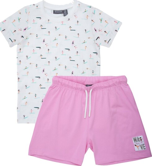 Color Kids Shorts Sett   Begonia Rosa   Color Kids   3 år 98   Shorts Hvit