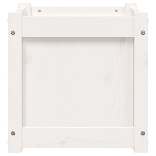 Blomsterkasse hvit 40x40x40 cm heltre furu