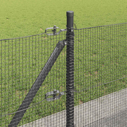 sveiset trådgjerde med 13 flensede stolper Grå 0.5x100 m Stål
