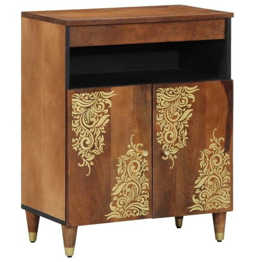  Serviesskap med hylle Brun 60 x 33 x 75 cm Massiv mango tre