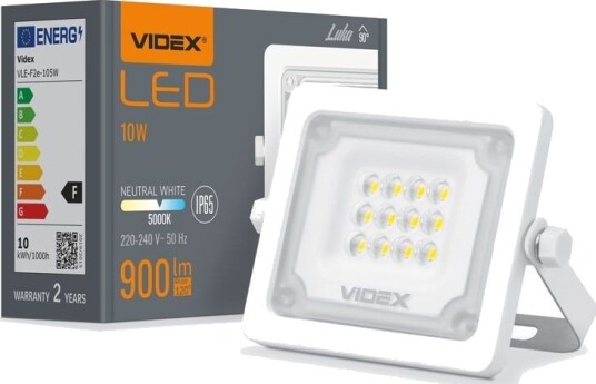 Videx 10W LED lyskaster   5000K IP65 IK08 grå utendørs   Kulør : Nøytral