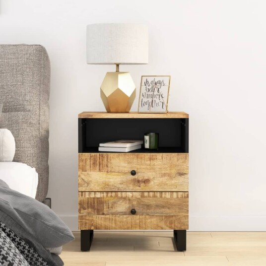 Nattbord 50x33x62 cm heltre mango og konstruert tre 8720845578831
