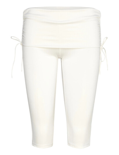 Monki Ruched Low Rise Capri Leggings - White - S