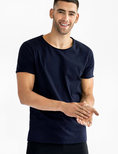 Bread & Boxers Crew-Neck Relaxed T-Shirt - Navy - L