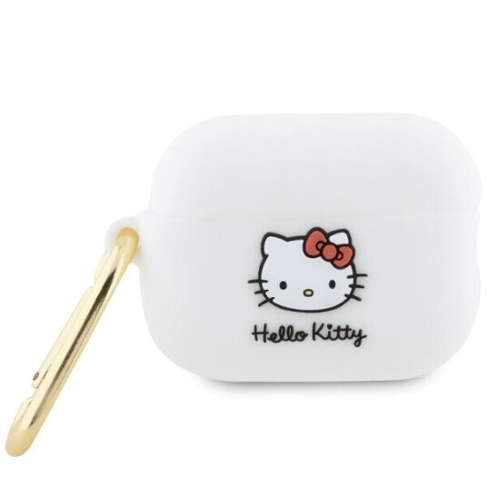 Hello Kitty Silicone 3D Kitty Head Dėklas, Skirtas Airpods Pro 2 (2022/2023) - Baltas Hello Kitty Silicone 3D Kitty Head Dėklas, Skirtas Airpods Pro 2 (2022/2023) - Baltas