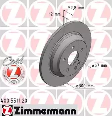 Bremseskive ZIMMERMANN 400.5511.20