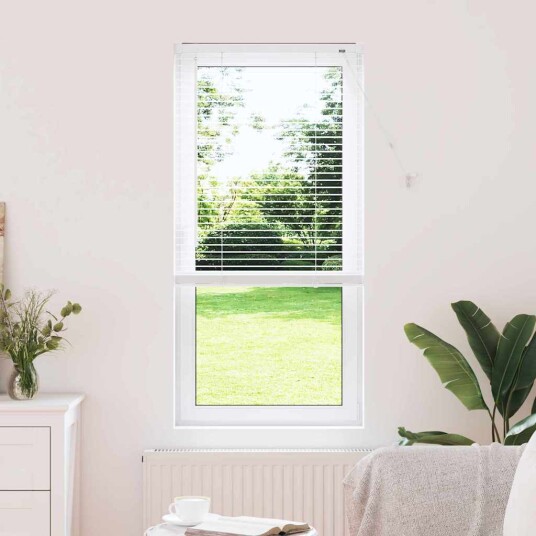Vindu Persienne med gardiner Manual Hvit Aluminium