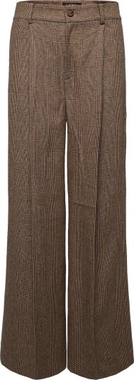 Lauren Ralph Lauren Glen Plaid Brushed Wool Wide Leg Pant BROWN/TAN MULTI 42 Lauren Ralph Lauren Glen Plaid Brushed Wool Wide Leg Pant BROWN/TAN MULTI 42