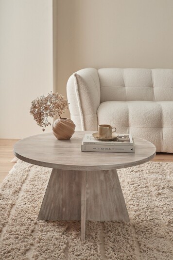 Ellos Home Sofabord Eskil Ø 80 cm Natur