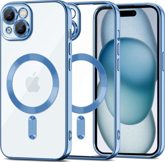 Tech-Protect MagShine Line MagSafe-etui for iPhone 15 - blå