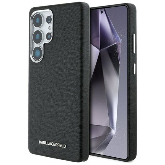 Karl Lagerfeld Saffiano MagSafe Deksel til Samsung Galaxy S25 Ultra med Metall Logo - Svart