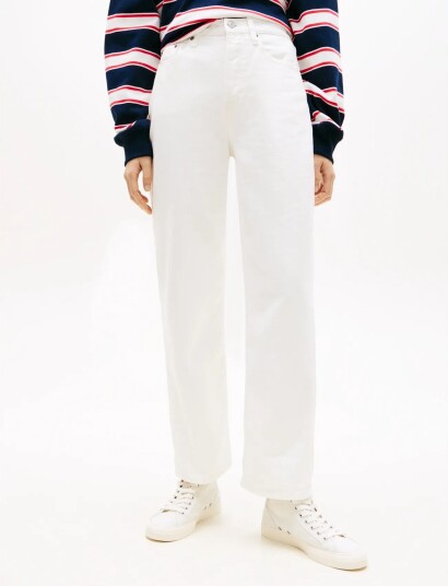 Tommy Jeans Layla Hr Slim Str Cbf Flg Bj6099 White 31 x 30
