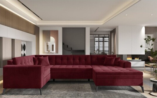Seksjon Eltap Montez 340x180x93 cm Loco 25 Rød Høyre