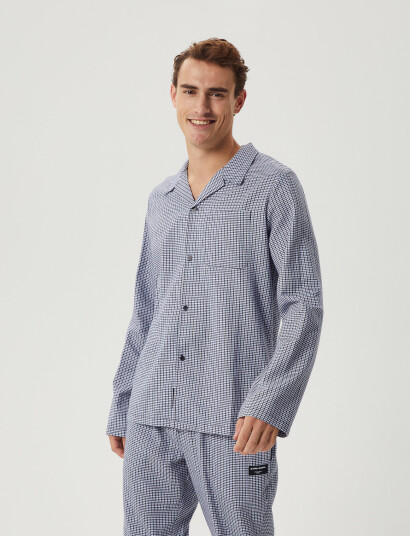 Björn Borg Core Flannel Pyjama Shirt - Navy - S Björn Borg Core Flannel Pyjama Shirt - Navy - S