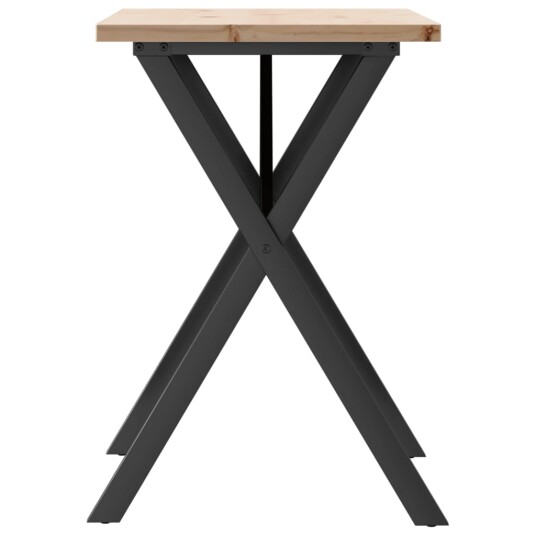 Spisebord X-ramme 80x50x75,5 cm heltre furu og støpejern 3282760