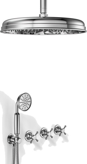 Hassel & Teudt Dusjsett HBR704 S04 ø31cm Rain Deluxe Med Easyclean Tak Krom