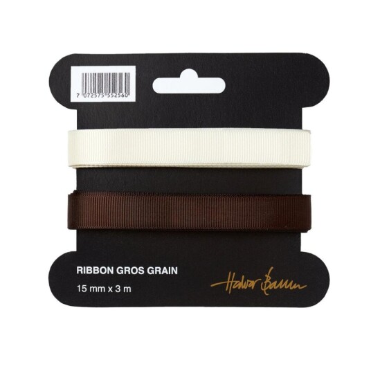 Halvor Bakke Gavebånd Tekstil Brun+Creme 15mmx3m