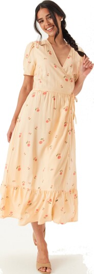 Bubbleroom Flounce Viscose Wrap Dress