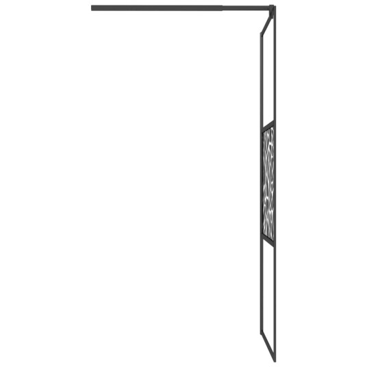 vidaXL Dusjvegg 80x195 cm ESG-glass med steindesign svart