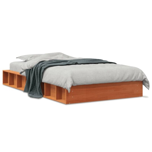 vidaXL Sengeramme brun 90x200 cm heltre furu 8721012315228