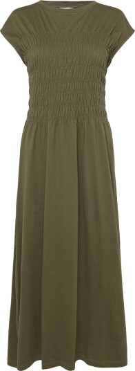 Soaked Sljina Smock Dress Khaki green M Soaked Sljina Smock Dress Khaki green M