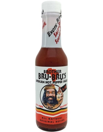 Brother Bru Bru"s African Hot Pepper Sauce   Habanero og Japones Chilisaus med Afrikansk Krydder 149 ml USA