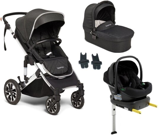 Beemoo Maxi 4 Duovogn Inkl. Beemoo Route Babybilstol & Base Black Silver/Black Stone