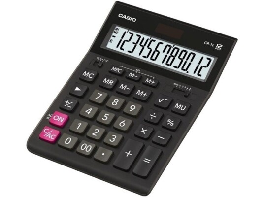 Bordkalkulator Casio Gr-12, 155 X 209 X 35 Mm, Sort Sp.