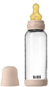 BIBS Glass Baby Bottle Round Latex 240 ml. Medium Flow Blush 1 stk. BIBS Glass Baby Bottle Round Latex 240 ml. Medium Flow Blush 1 stk.