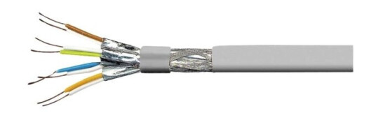 Verdi Value S/Ftp (Pimf) Kabel Kat. 8 (Klasse I) Solid Kabel Awg22 Lsoh Grå 100 M